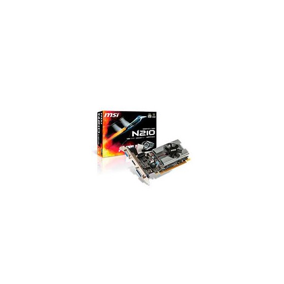 TARJETA DE VIDEO MSI NVIDIA N210/PCIE X16 2.0/1GB DDR3/HDMI/VGA/DVI/1X VENTILADOR/BAJO PERFIL/GAMA BASICA
