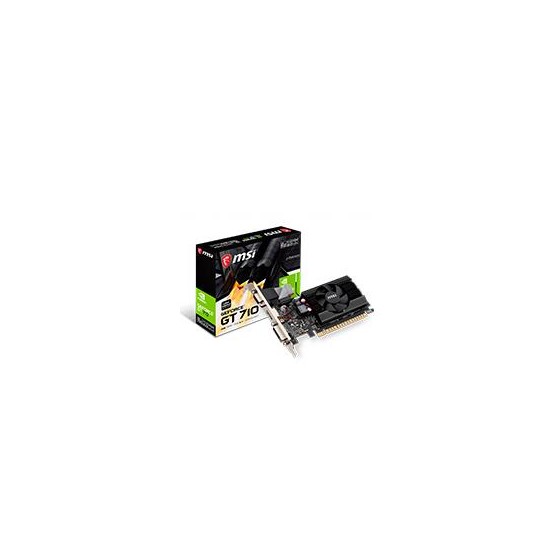TARJETA DE VIDEO MSI NVIDIA GT710/PCIE X8 2.0/2GB DDR3/HDMI/VGA/DVI/1X VENTILADOR/BAJO PERFIL/GAMA BASICA
