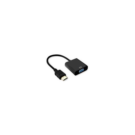 CONVERTIDOR BROBOTIX HDMI MACHO A VGA HEMBRA, NEGRO