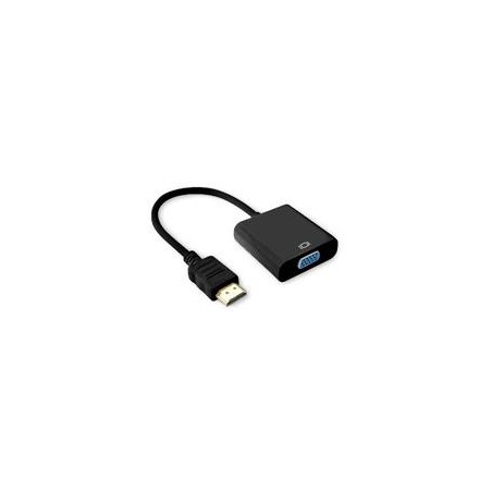 CONVERTIDOR BROBOTIX HDMI MACHO A VGA HEMBRA, NEGRO