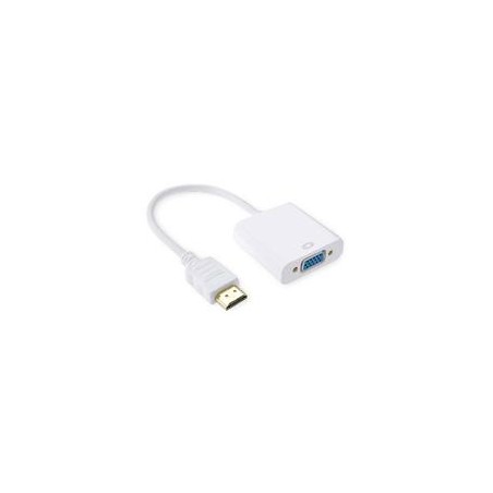 CONVERTIDOR BROBOTIX HDMI MACHO A VGA HEMBRA, BLANCO