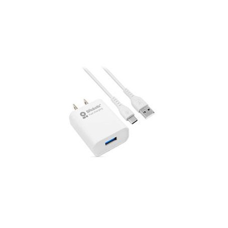 COMBO BROBOTIX CARGADOR DE PARED + CABLE USB-A A USB-C, CARGA RAPIDA, 18W, COLOR BLANCO