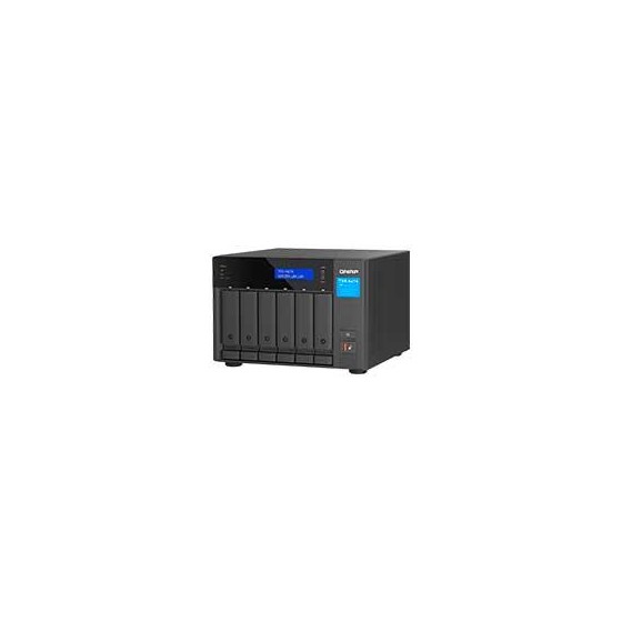 NAS QNAP TVS-H674-I3-16G-US/ 6 BAHIAS NUCLEO CUADRUPLE 3.3GHZ/16GB DDR4 HASTA 64GB/2 PTO 2,5 GBE/USB 3.2 X2/ HOTSWAP/ NO INCLU