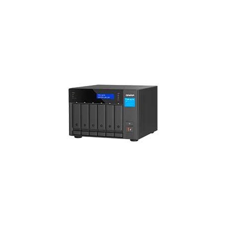 NAS QNAP TVS-H674-I3-16G-US/ 6 BAHIAS NUCLEO CUADRUPLE 3.3GHZ/16GB DDR4 HASTA 64GB/2 PTO 2,5 GBE/USB 3.2 X2/ HOTSWAP/ NO INCLU