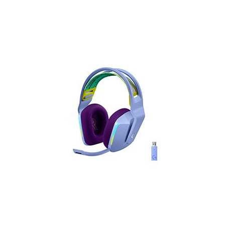 AUDIFONOS GAMING TIPO DIADEMA LOGITECH G733 LIGHTSPEED LILAC INALAMBRICO USB 1MS RECARGABLE 29HRS DE USO 20 METROS 7.1 CANALES