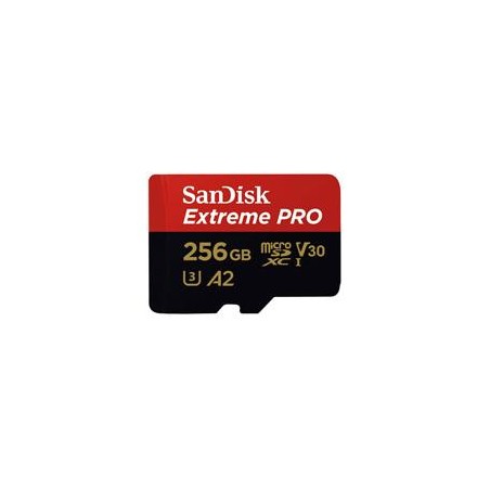 MEMORIA SANDISK MICRO SDXC 256GB EXTREME PRO 200MB/S 4K CLASE 10 A2 V30 C/ADAPTADOR SDSQXCD-256G-GN6MA