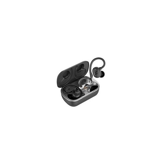 AUDIFONOS INALAMBRICOS BLUETOOTH TWS CON ENC Y SUJETADOR PERFECT CHOICE HAKEN - NEGRO