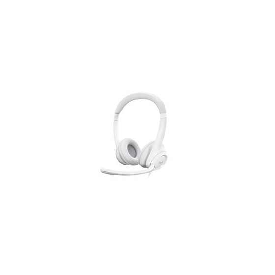 AUDIFONOS CON MICROFONO TIPO DIADEMA LOGITECH H390 COLOR OFF WHITE ALAMBRICOS CON CONECTOR USB CONTROL DE AUDIO INTEGRADO EN E