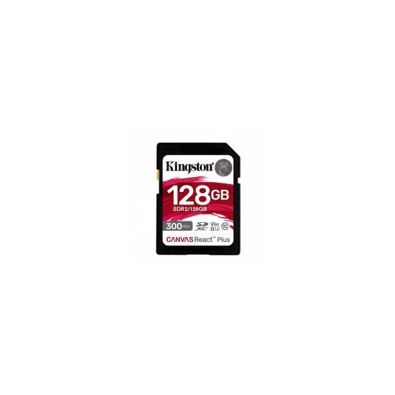 MEMORIA FLASH SD KINGSTON SDXC CANVAS REACT PLUS 128GB 300R UHS-II V90(SDR/128GB)