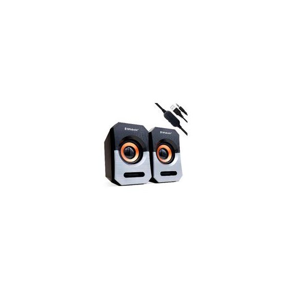 BOCINA BROBOTIX MULTIMEDIA NEGRA/PLATA AUDIO 3.5MM ALIMENTACION USB 