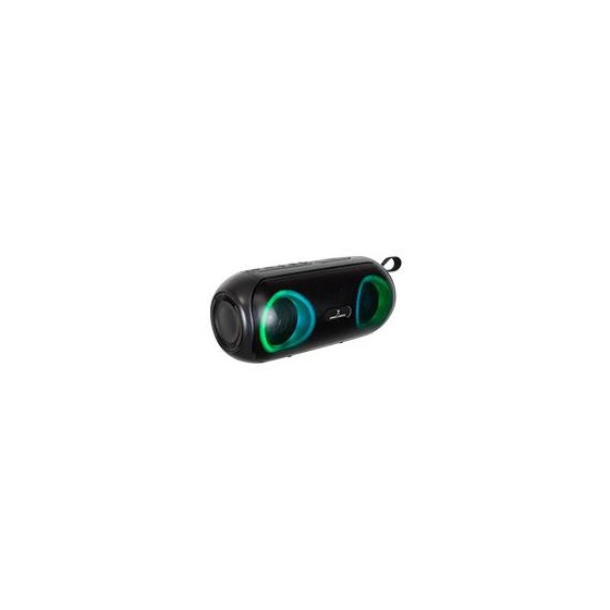 BOCINA INALAMBRICA BLUETOOTH PORTATIL RECARGABLE LUZ RGB OUTDOORS 16W CONTRA SALPICADURAS PERFECT CHOICE S-PLASH - NEGRO