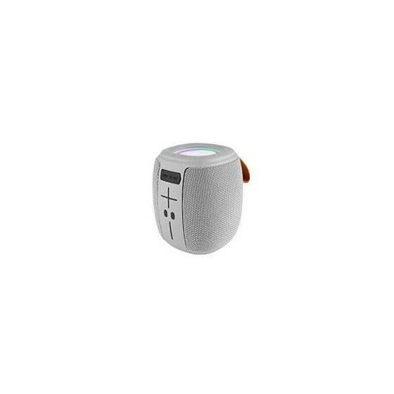 BOCINA INALAMBRICA BLUETOOTH PORTATIL RECARGABLE LUZ RGB FUNCION TWS PERFECT CHOICE NOVEL DRUM - GRIS