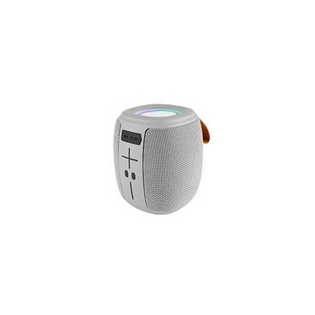 BOCINA INALAMBRICA BLUETOOTH PORTATIL RECARGABLE LUZ RGB FUNCION TWS PERFECT CHOICE NOVEL DRUM - GRIS