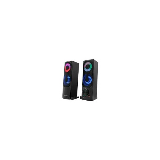 BOCINAS ACTECK ELANT BRICK AS450 / ALAMBRICA / 6 W RMS / USB - 3.5MM / ILUMINACION LED / SONIDO ESTEREO / NEGRO / AC-935258