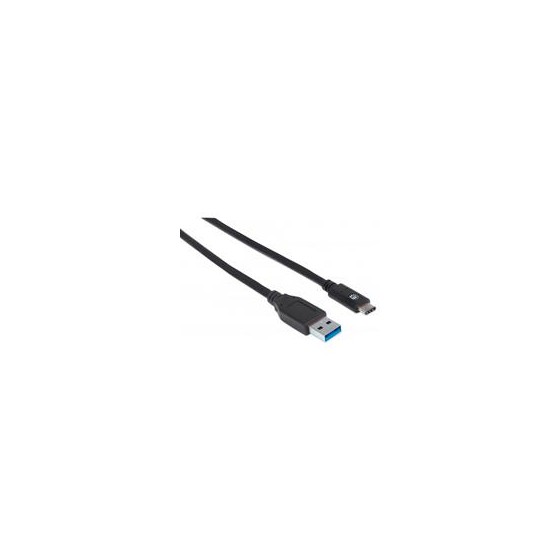 CABLE USB,MANHATTAN,353373,-C V3.1, C-A 1.0M NEGRO