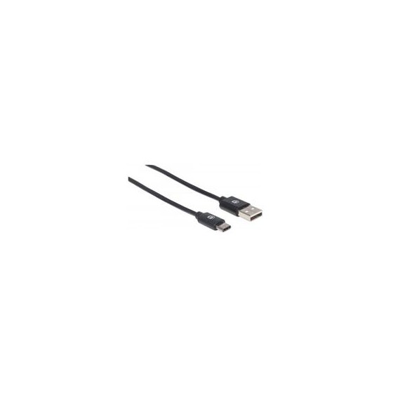 CABLE USB,MANHATTAN,354929,-C V2.0, C-A 2.0M NEGRO 480MBPS