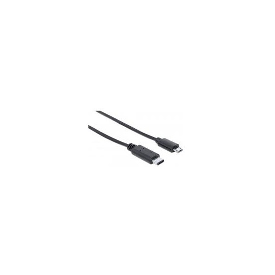 CABLE USB,MANHATTAN,354967,-C V2.0, C-MICRO B 2.0M NEGRO 480MBPS