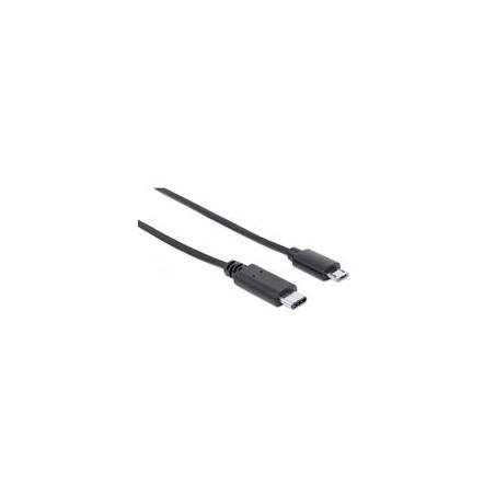 CABLE USB,MANHATTAN,354967,-C V2.0, C-MICRO B 2.0M NEGRO 480MBPS