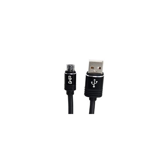 CABLE MICRO USB GHIA 2.0 MTS, DATOS Y CARGA, COLOR NEGRO