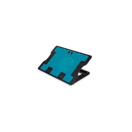 BASE ENFRIADORA BROBOTIX PARA LAPTOP  DE HASTA 17, CON VENTILADOR E ILUMINACION LED, ANGULO AJUSTABLE CON HUB USB, AZUL