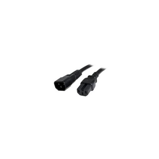 CABLE DE CORRIENTE DE 91CM DE EXTENSION - 14 AWG - 15A 250V - JUMPER BRIDGE IEC C14 A IEC C15 PARA SERVIDOR UPS - SERVICIO PES