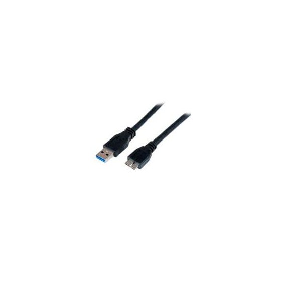 CABLE CERTIFICADO 1M USB 3.0 SUPER SPEED SS MICRO USB B MACHO A USB A MACHO ADAPTADOR - NEGRO - STARTECH.COM MOD. USB3CAUB1M