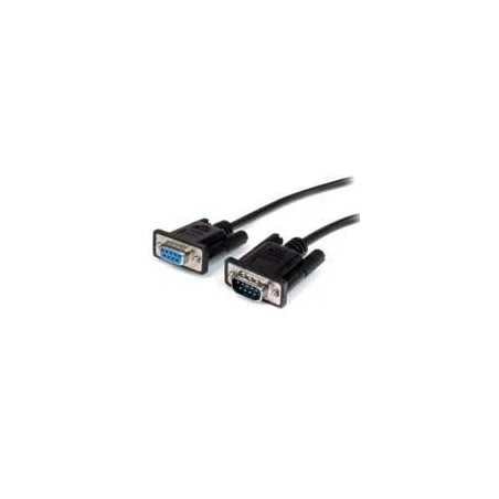 CABLE DE 2M DE EXTENSION DIRECTO STRAIGHT THROUGH SERIAL RS232 VIDEO PANTALLA EGA DB9 MACHO A HEMBRA - EXTENSOR NEGRO - STARTE