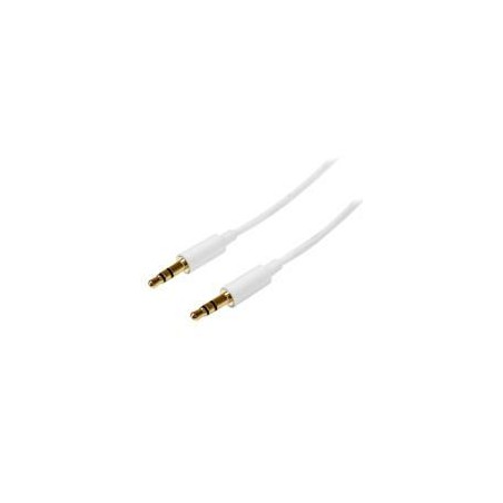 CABLE DE AUDIO DE 2M DELGADO SLIMLINE - ESTEREO MINI JACK PLUG 3.5MM TRRS - BLANCO - MACHO A MACHO - STARTECH.COM MOD. MU2MMMS