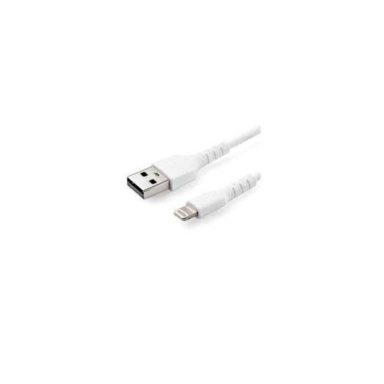 CABLE DE CARGA DE 1M USB A LIGHTNING - CABLE LIGHTNING CERTIFICADO MFI APPLE - CABLE LIGHTNING DE SERVICIO PESADO - BLANCO - S