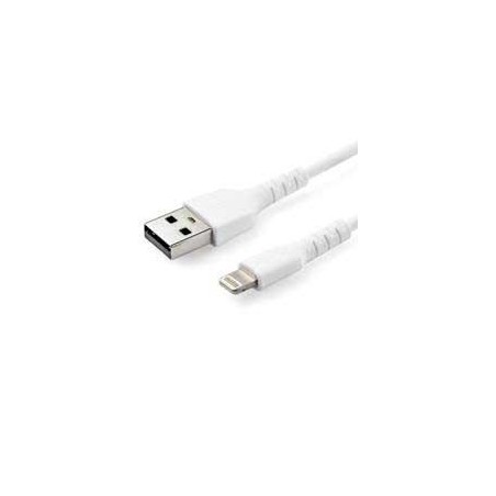 CABLE DE CARGA DE 1M USB A LIGHTNING - CABLE LIGHTNING CERTIFICADO MFI APPLE - CABLE LIGHTNING DE SERVICIO PESADO - BLANCO - S