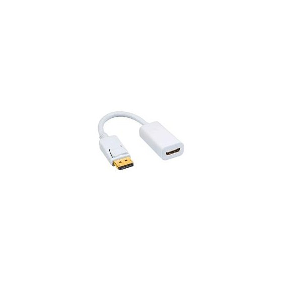 ADAPTADOR BROBOTIX DISPLAYPORT MACHO A HDMI HEMBRA, BLANCO