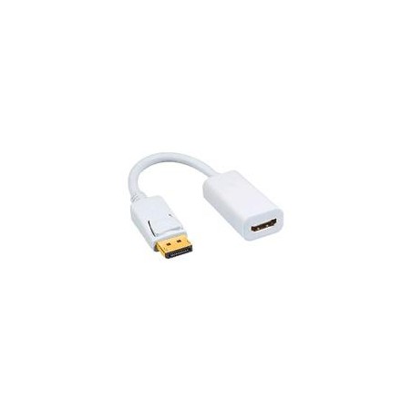 ADAPTADOR BROBOTIX DISPLAYPORT MACHO A HDMI HEMBRA, BLANCO