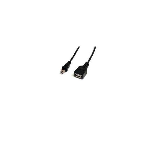 CABLE DE 30CM CONVERTIDOR USB 2.0 DE USB A A MINI USB B - HEMBRA / MACHO - USB (F) A MINI USB TIPO B (M) - NEGRO - USBMUSBFM1 