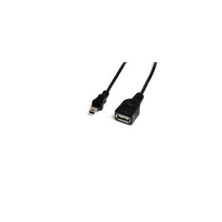 CABLE DE 30CM CONVERTIDOR USB 2.0 DE USB A A MINI USB B - HEMBRA / MACHO - USB (F) A MINI USB TIPO B (M) - NEGRO - USBMUSBFM1 