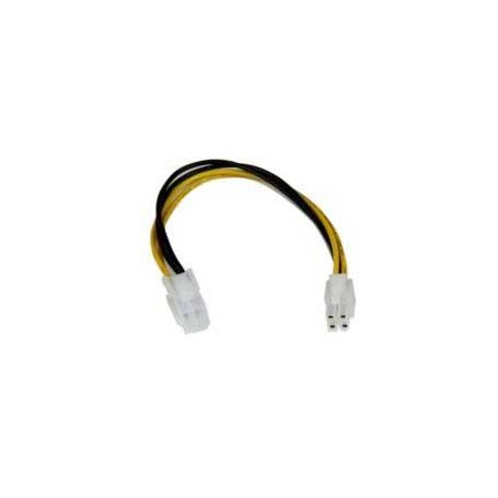 CABLE DE 20CM DE EXTENSION ALARGADOR FUENTE ALIMENTACION CORRIENTE TARJETA MADRE CPU ATX12V 4 PINES P4 - MACHO A HEMBRA - STAR