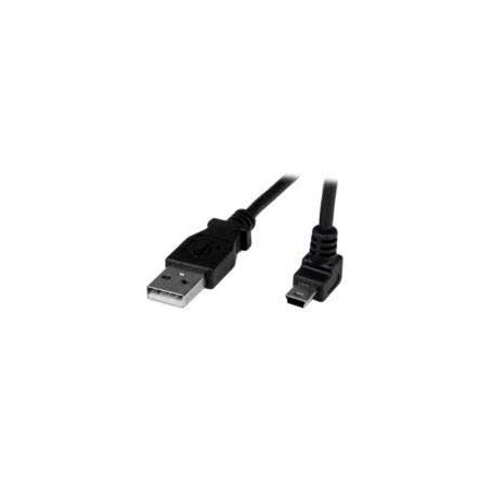 CABLE ADAPTADOR 1M USB A MACHO A MINI USB B MACHO ACODADO EN YNGULO HACIA ARRIBA PARA TELYFONOS TABLETS DISPOSITIVOS MYV