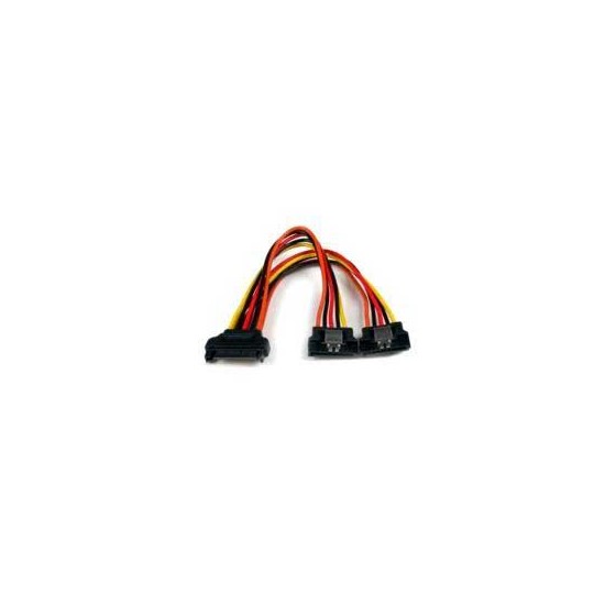 CABLE DE 15CM ADAPTADOR SPLITTER DIVISOR DE ALIMENTACION SATA LATCHING CON CIERRE PESTILLO - 2X HEMBRA - 1X MACHO - STARTECH.C