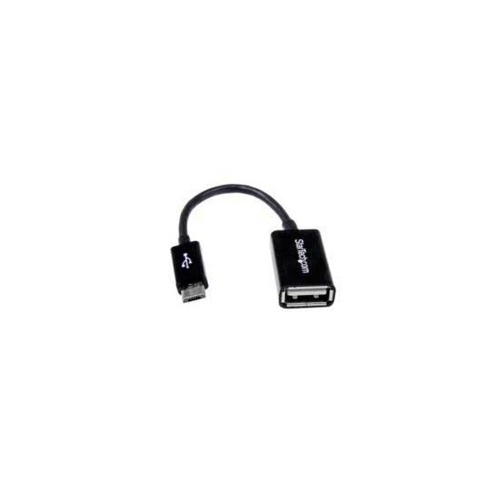 CABLE ADAPTADOR DE 12CM MICRO USB MACHO A USB A HEMBRA OTG PARA TABLETS SMARTPHONES TELYFONOS INTELIGENTES - NEGRO - STARTEC