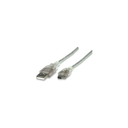 CABLE USB,MANHATTAN,333412, V2.0 A-MINI B 1.8M PLATA