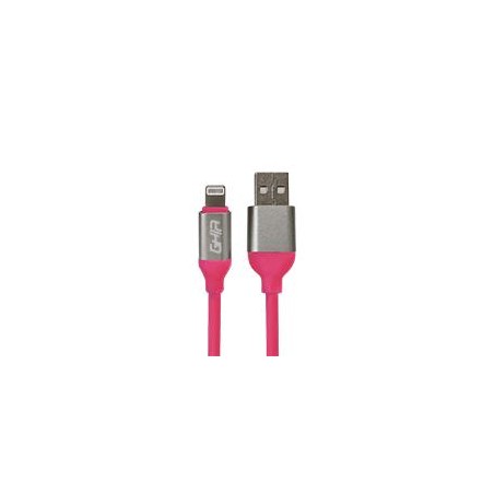 CABLE USB TIPO LIGHTNING GHIA 1M COLOR ROSA