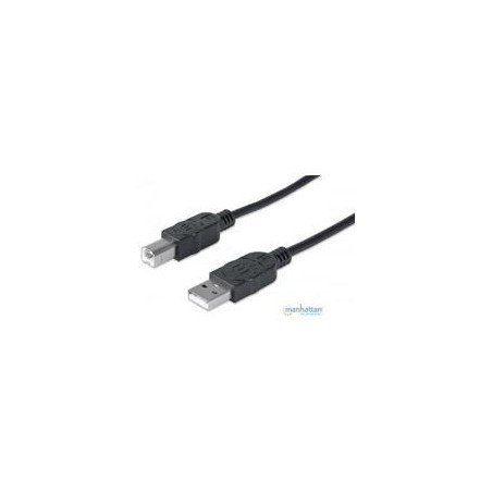 CABLE USB,MANHATTAN,333368, V2.0 A-B 1.8M, NEGRO