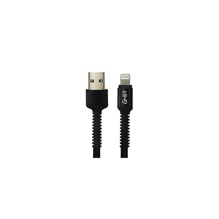 CABLE USB TIPO LIGHTNING GHIA NYLON COLOR NEGRO 1M