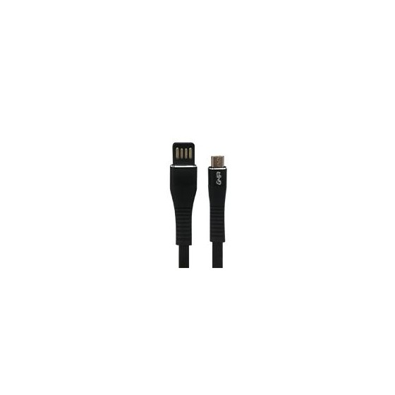 CABLE MICRO USB GHIA PLANO REVERSIBLE/BILATERAL COLOR NEGRO DE 1M