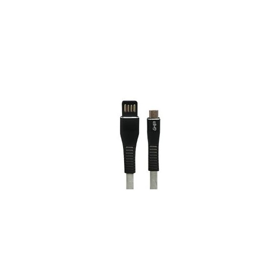 CABLE MICRO USB GHIA PLANO REVERSIBLE COLOR GRIS/NEGRO DE 1M