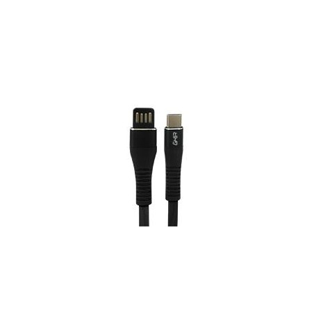 CABLE USB TIPO C GHIA PLANO REVERSIBLE COLOR NEGRO DE 1M