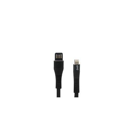 CABLE USB GHIA TIPO LIGHTNING PLANO REVERSIBLE COLOR NEGRO DE 1M