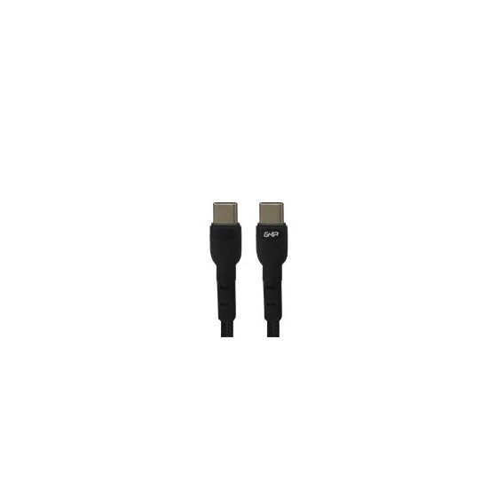 CABLE DE CARGA RAPIDA GHIA USB TIPO C A TIPO C COLOR NEGRO DE 1M