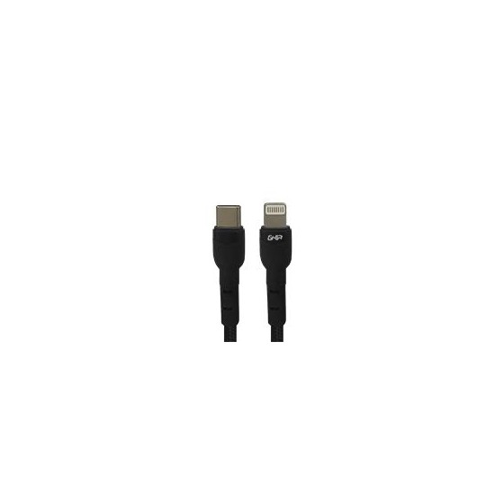 CABLE DE CARGA RAPIDA GHIA USB TIPO C A TIPO LIGHTNING COLOR NEGRO DE 1M