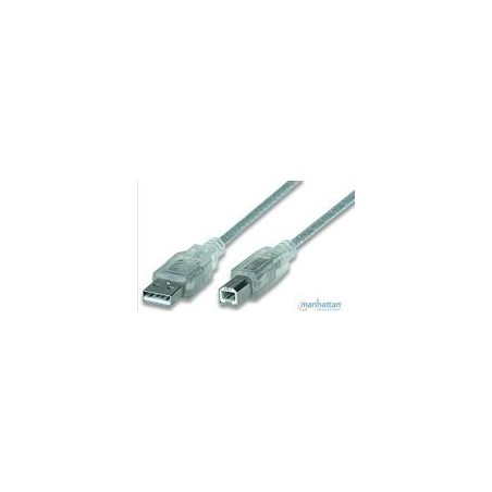 CABLE USB,MANHATTAN,340465,V2.0 A-B  4.5M, PLATA