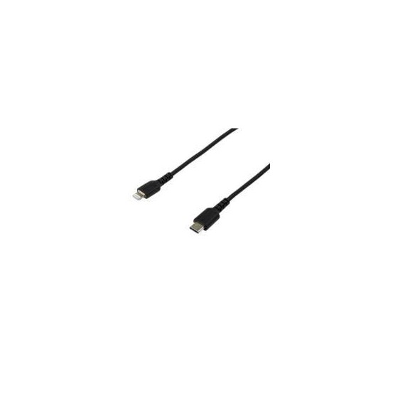 CABLE DE CARGA DE 2M USB-C A LIGHTNING - COLOR NEGRO - CABLE USB DE CARGA Y ALTA RESISTENCIA - CERTIFICADO MFI APPLE - STARTEC